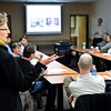 TimesCall > Marlene Collins, a property and business owner of Discoveries Egyptian Imports, 454 Main St., discusses her experience with the east-side Alleyscape project during a meeting discussing the west-side Alleyscape project in downtown Longmont on Wednesday, Jan. 24, 2013.
(Greg Lindstrom/Times-Call)